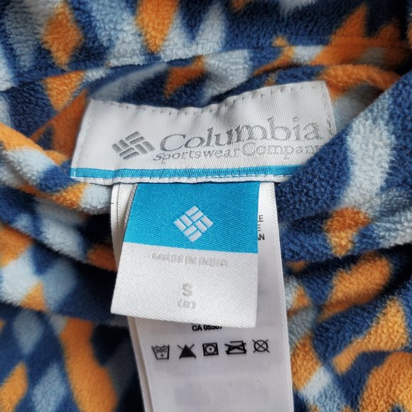 COLUMBIA Boys Fleece Blue Reversible Puffer Outdoor Vest Camping Travel Fall - Picture 7 of 9